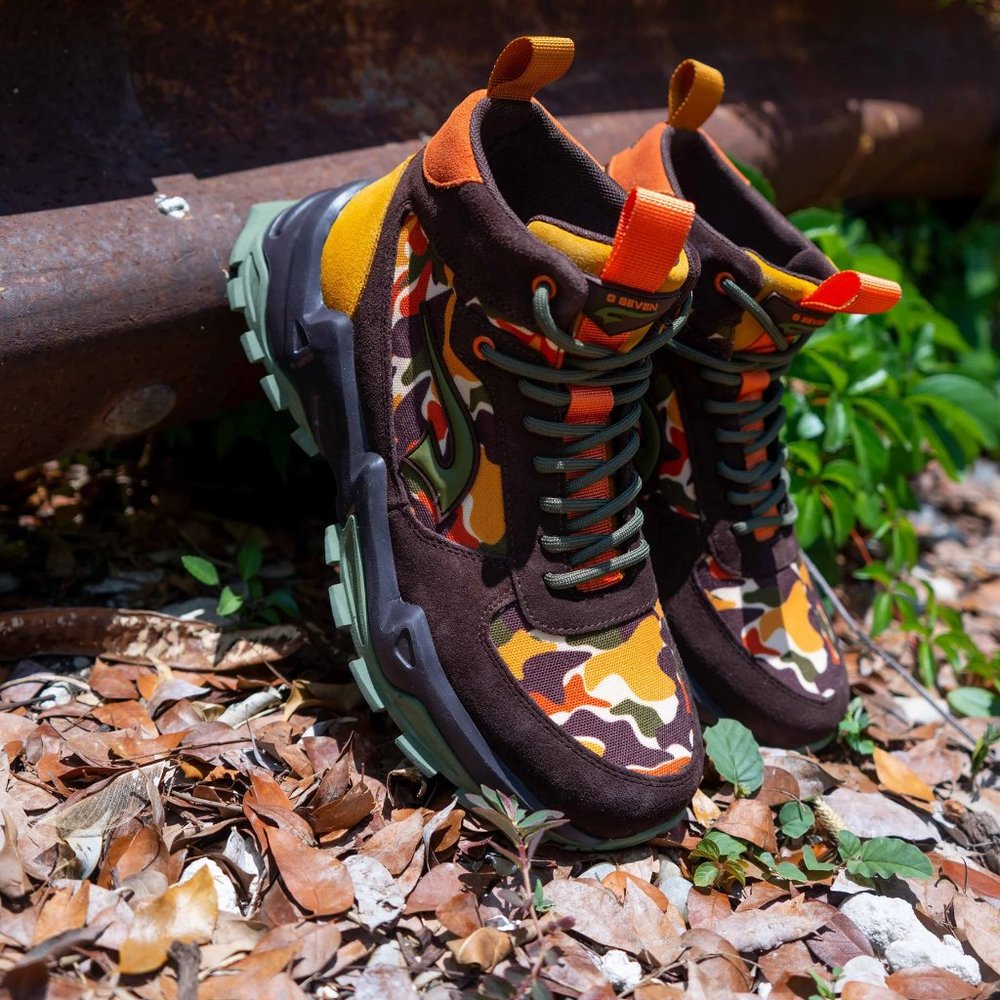 G7 WENDIGO CAMO MID TOP SNEAKER URBAN STREETWEAR FALL SHOES CAMP HUNTER UNIQUE